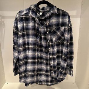 Boyfriend Plaid Button-Up Shirt BP. Size XS